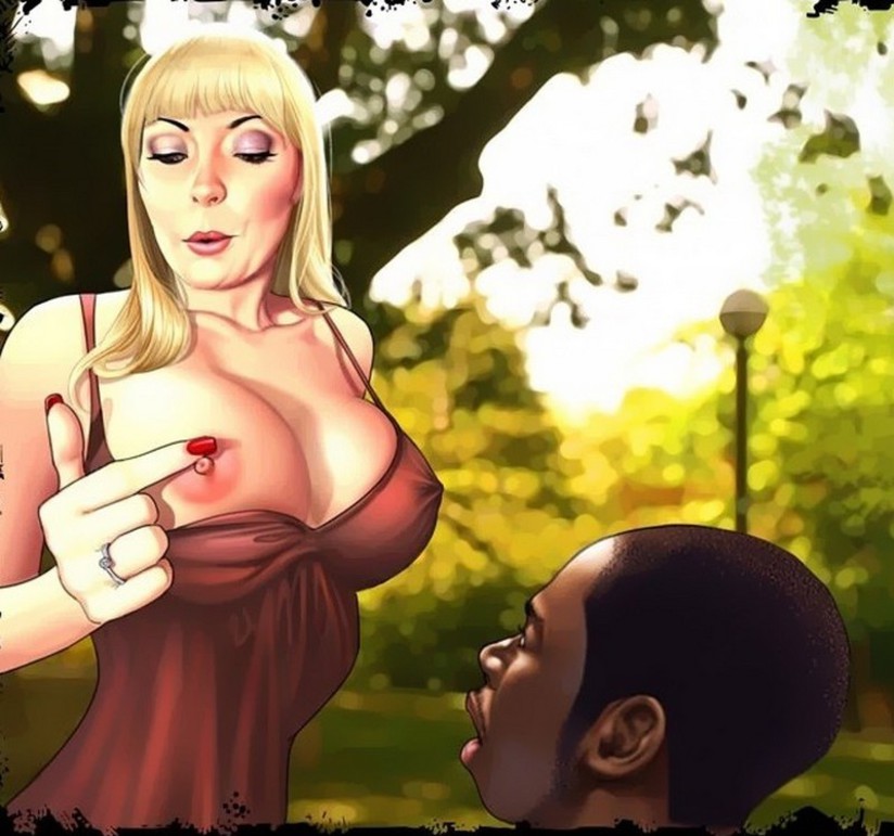 interracial cartoon sex with attractive white blonde sluts which loves big ...