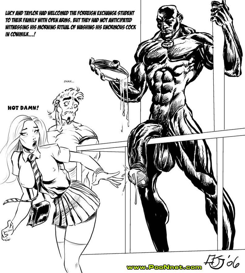 Interracial adult toon sketches about hot cuckold anal sex and group cuckoldry